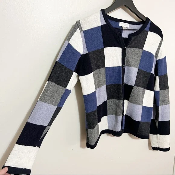 Vintage Checkered Cardigan S - Picture 2 of 8
